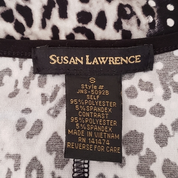 Susan Lawrence polkadot and cheetah print blouse size small - Picture 7 of 8
